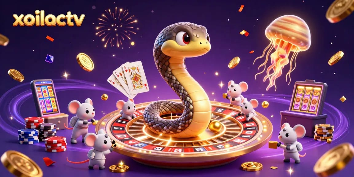 Experience the excitement of xoilactv with vibrant casino elements and engaging characters.