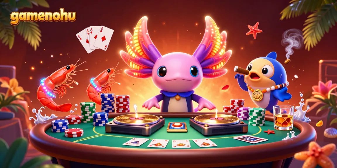 Spin the reels in gamenohu's vibrant casino scene featuring engaging DJs and lively characters.