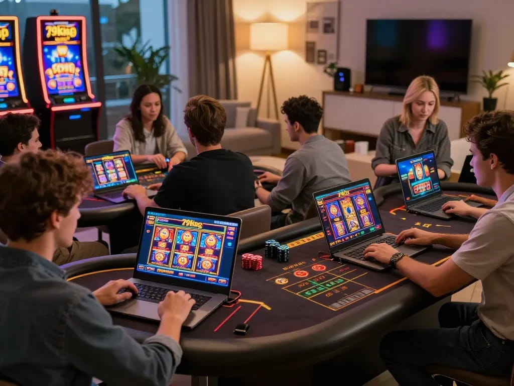 Players enjoy engaging games at 79king online casino, highlighting vibrant gameplay and strategic interaction.