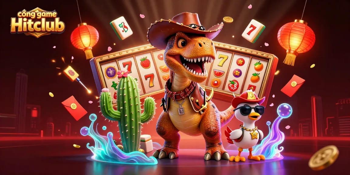 Experience the excitement of cổng game Hitclub with vibrant 3D casino characters and dynamic slot elements.