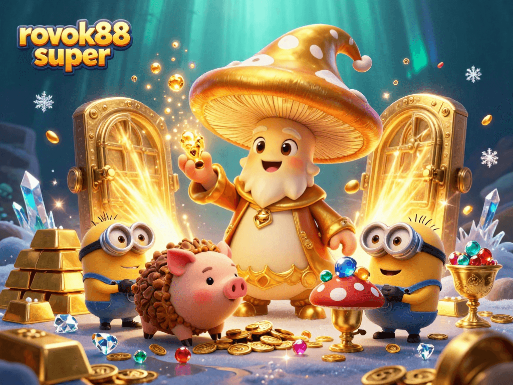 Engage with the magical world of rokok88 super, where treasures burst from golden vaults in grand 3D illustration.