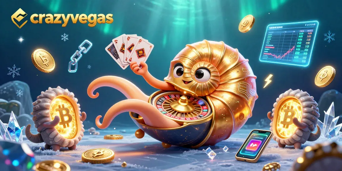 Win big at crazyvegas with vibrant 3D slots and neon crypto coins in an exciting underwater scene.