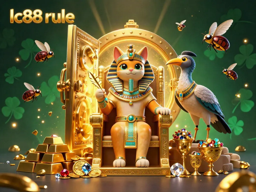 Experience the excitement of LC88 rule with vibrant treasures and dynamic characters in a captivating casino scene.