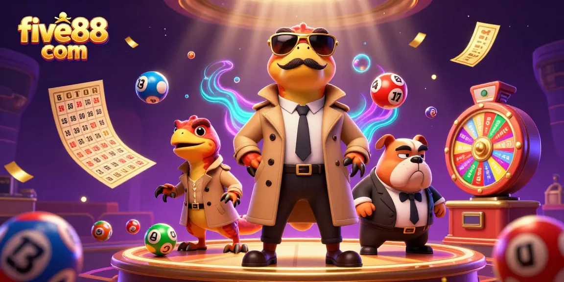 Engage with the vibrant five88 com casino scene featuring raptors and lottery elements.
