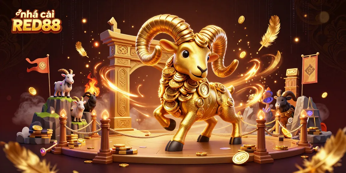 Engage with the immersive world of nhà cái RED88, where golden ram and goats symbolize thrilling online betting experiences.