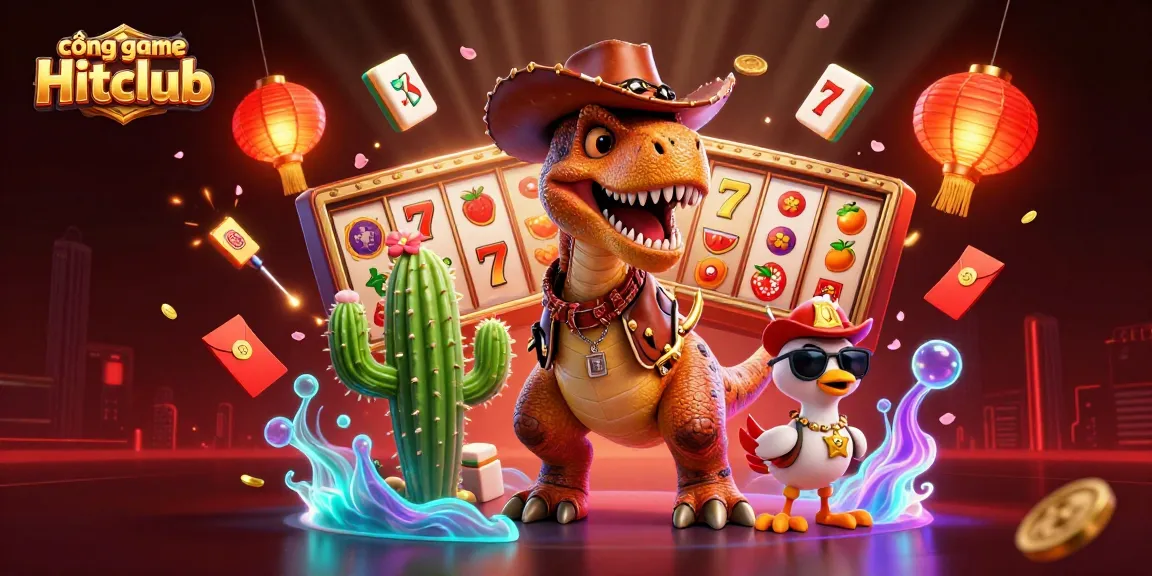 Experience the excitement of cổng game Hitclub with vibrant 3D casino characters and dynamic slot elements.