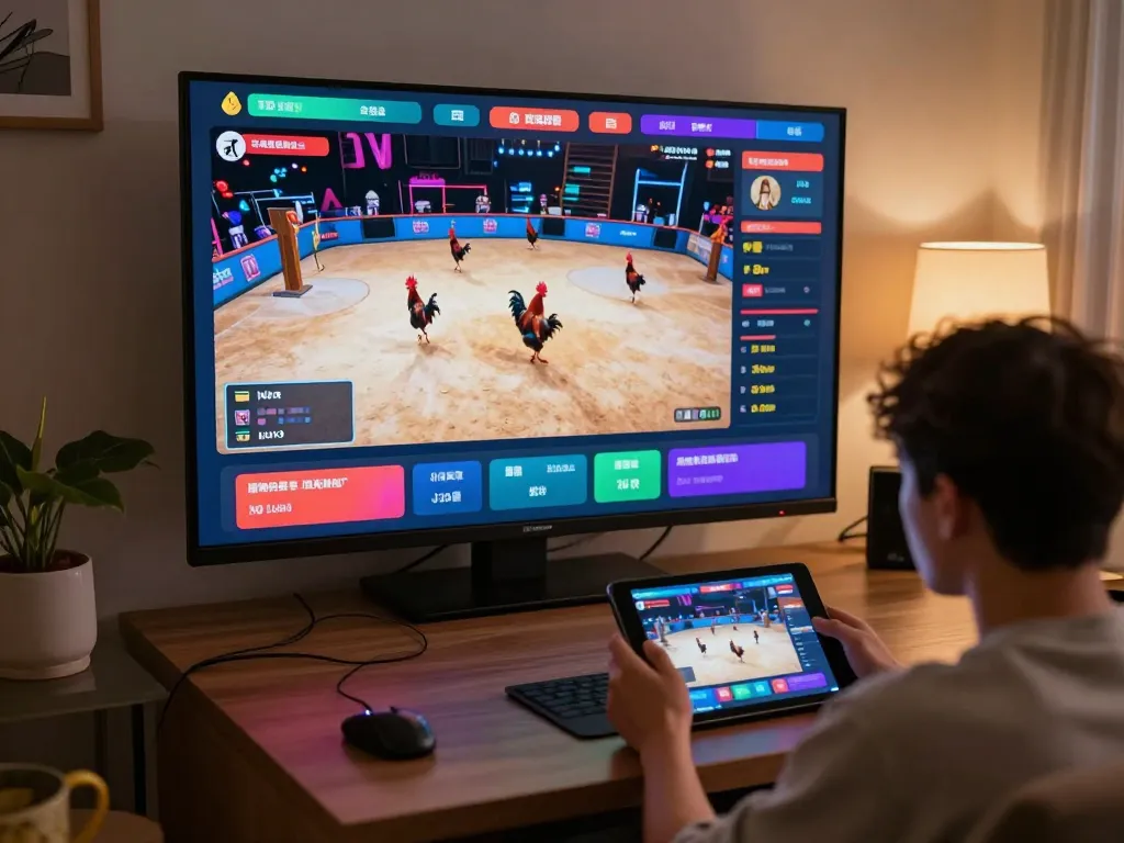 Viewers engaging in trực tiếp đá gà online streaming from home with interactive betting.