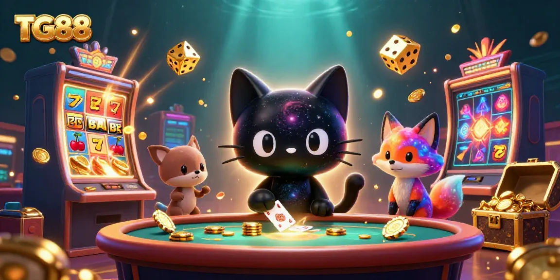 Experience the enchanting universe of TG88, where cosmic cats draw in fortune at the casino table.