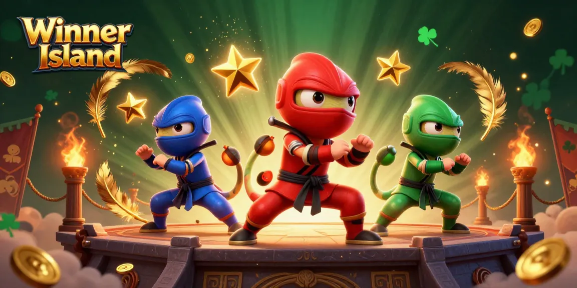 Experience the vibrant thrill of gaming at Winner Island with this action-packed casino illustration.