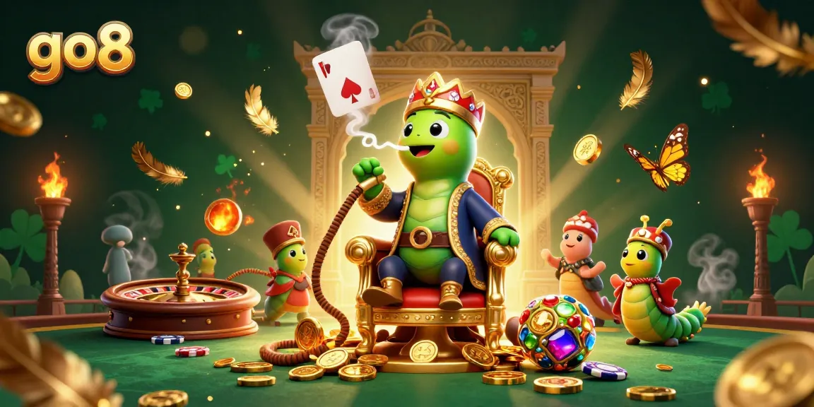 Experience thrilling poker gameplay with go8's captivating 3D casino illustration featuring vibrant characters and rich game elements.