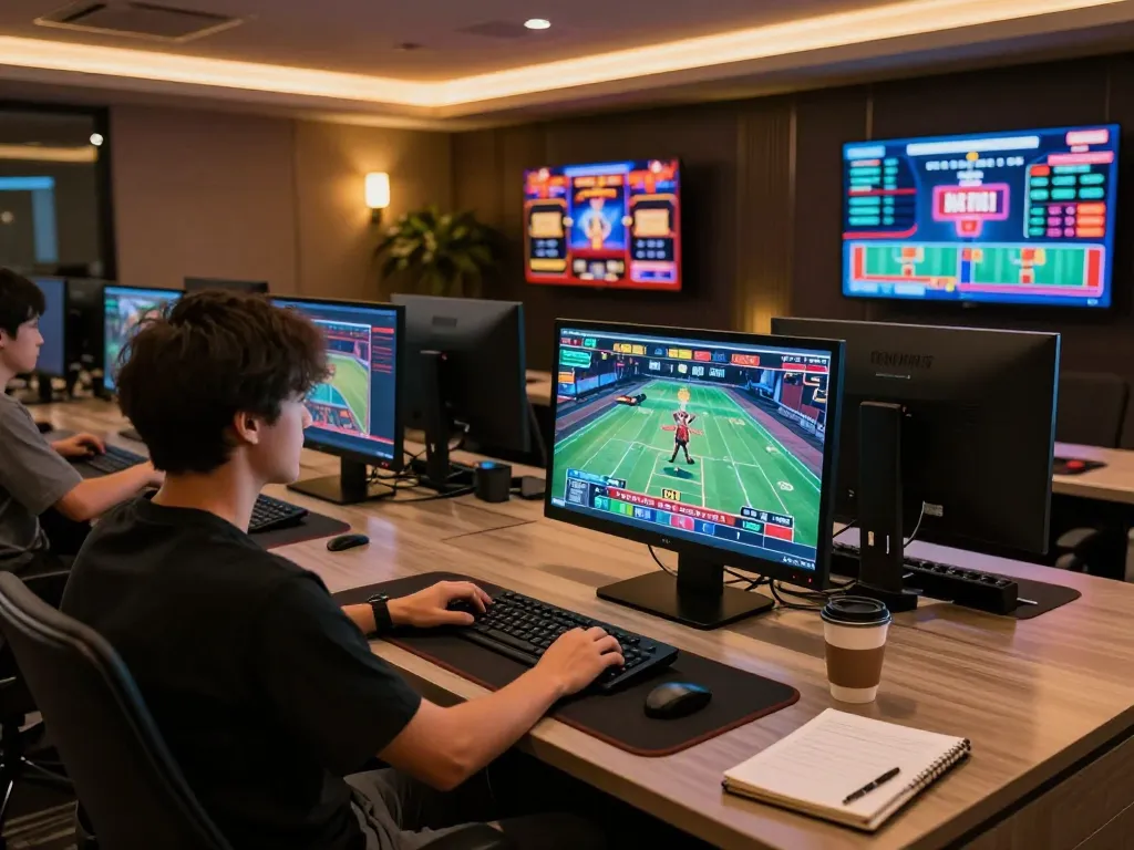 Kwin player engaging in live dealer game on multiple screens, showcasing strategic online gaming setup