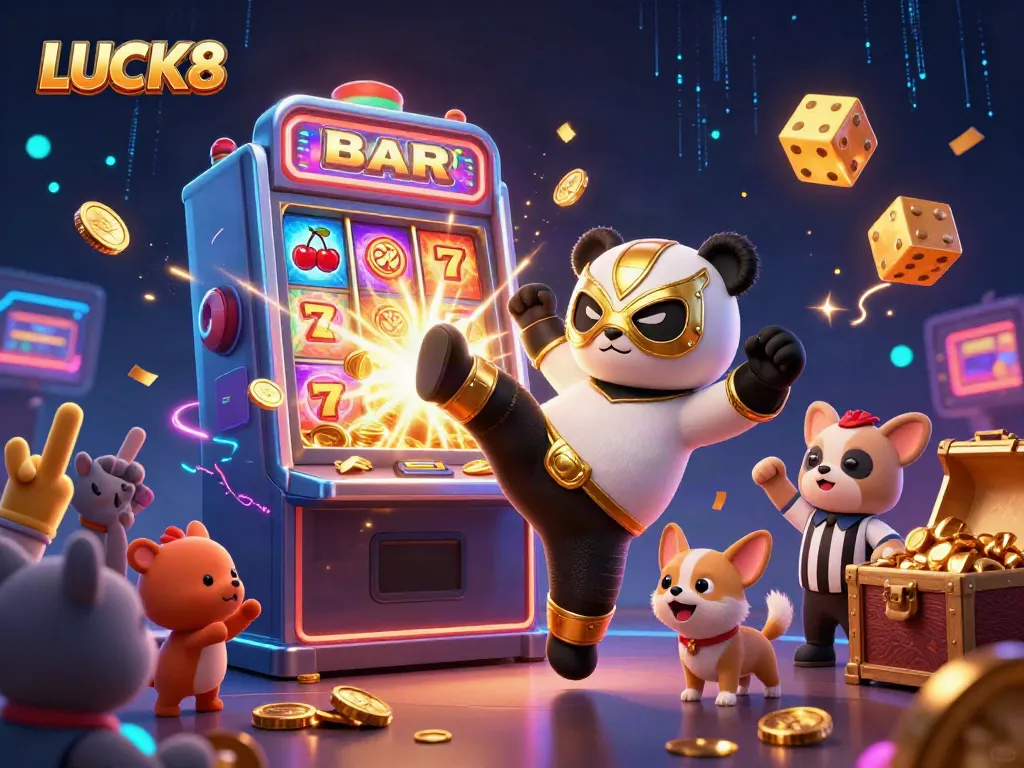 Experience the LUCK8 gaming thrill with vibrant characters and casino excitement.