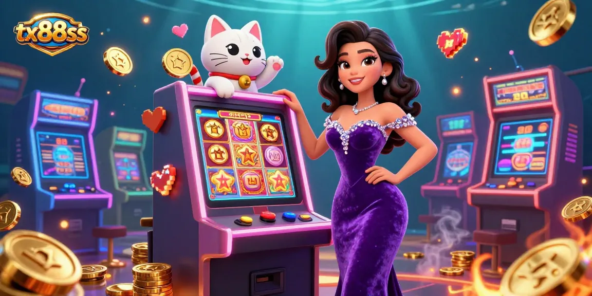 Engage in thrilling slots with tx88ss, featuring a jackpot scene with vibrant animations and lucky symbols.