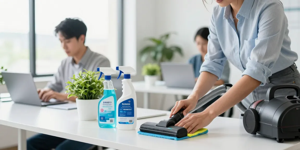 Professional cleaning team showcasing a schoonmaakbedrijf den haag in a bright office environment.