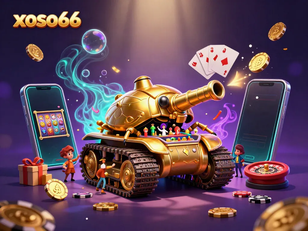 Experience thrilling gameplay with xoso66's vibrant casino scene featuring slot games and golden rewards.