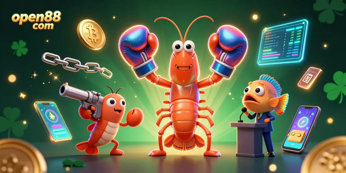 Engage with open88 com's vibrant casino scene featuring crypto characters and gambling energy